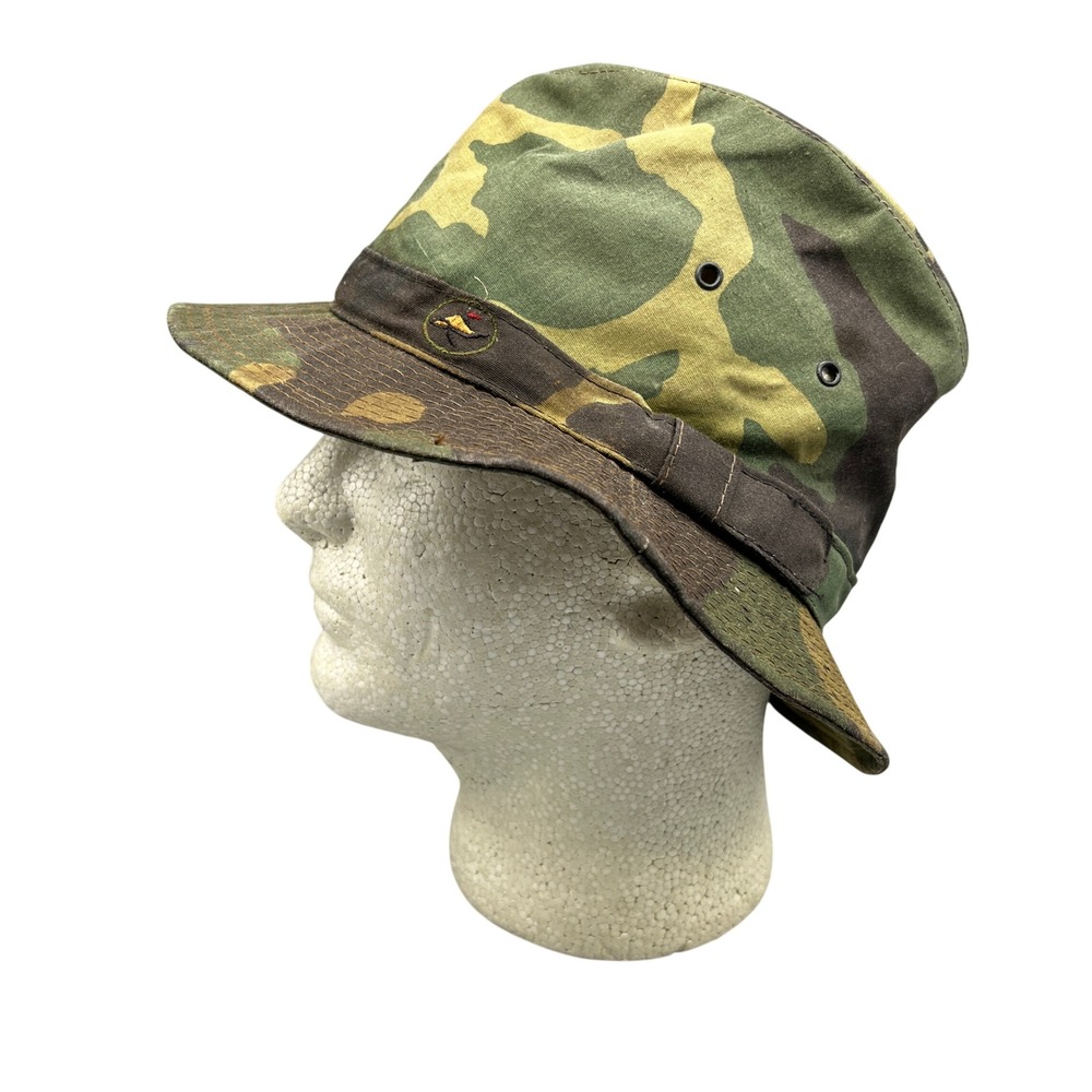 Vintage Boonie Hat Mens L Camo Made USA Military Jungle Outdoorcore Gorpcore 70s